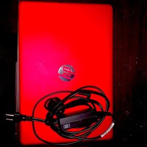 Red HP laptop, great condition, very stable battery life, and no viruses